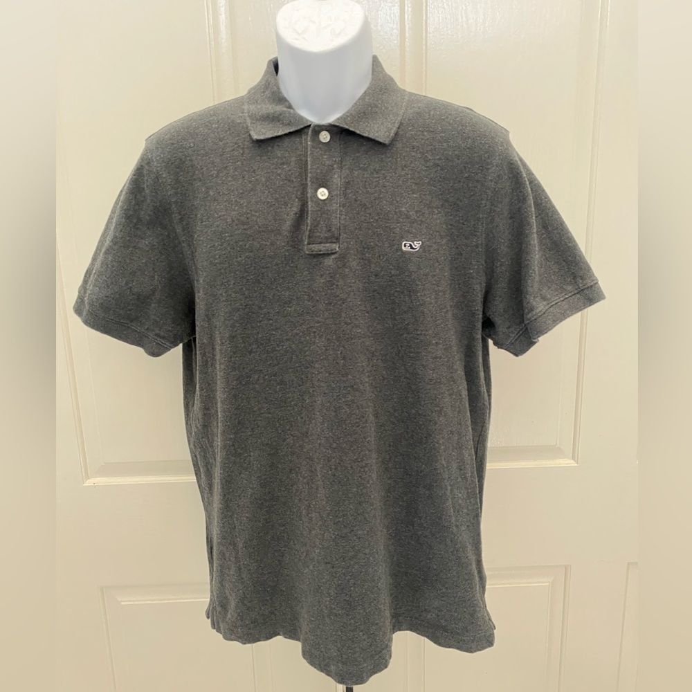 Vineyard Vines Classic Fit Gray Polo Shirt Sz M